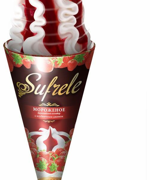 Мороженое Pin&Vin Sufrele пломбир с джемом и ароматом клубники