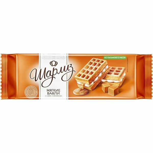 Вафли Шарлиз мягкие с суфле и карамелью 144 г