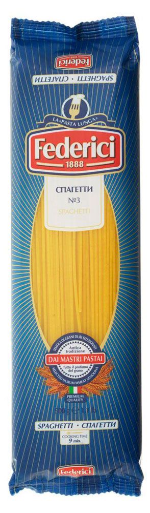 

Макароны Federici изделия спагетти №3 Spaghetti 400 г