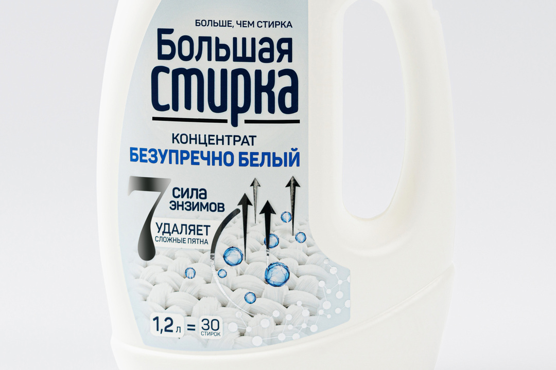

Гель для стирки концентрированный Большая стирка White, 1.2 л