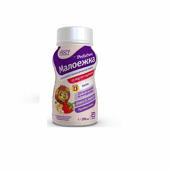 PediaSure Малоежка питание детское клубника 200 мл