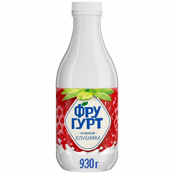 Напиток кисломолочный Фругурт со вкусом клубники 1%, без змж 930 г 