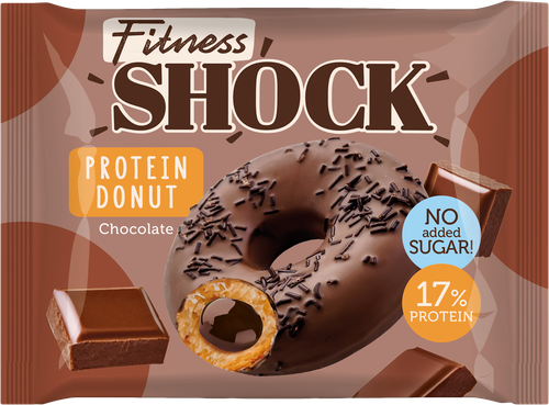 

Донат протеиновый FitnesShock глазированный с шоколадной начинкой без сахара 70 г