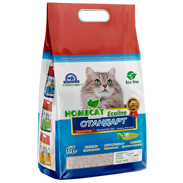 Наполнитель Homecat Ecoline Standart комкующийся для кошачьего туалета 6 л