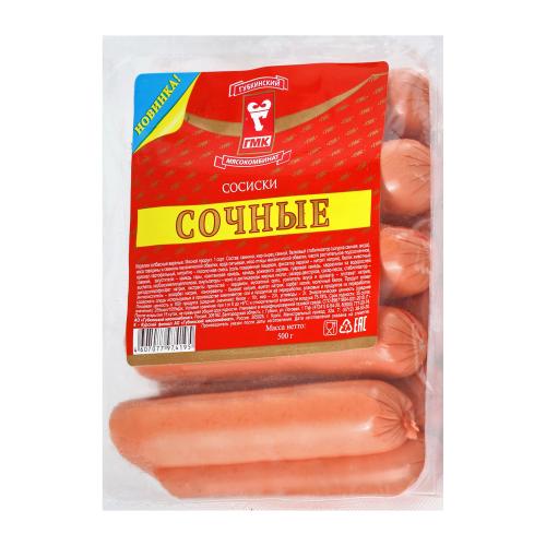 

Сосиски Губкинский Мясокомбинат сочные 500 г