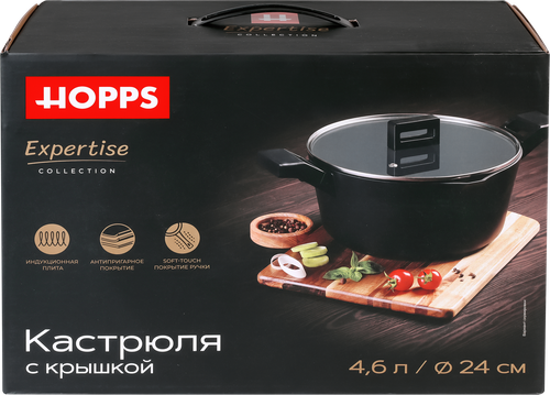 

Кастрюля для индукции Hopps Expertise 24 см литой алюминий арт. HW-D9