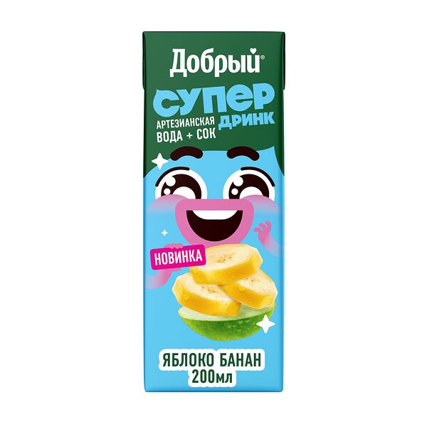 Напиток сокосодержащий Добрый Active kid яблоко-банан 200 мл