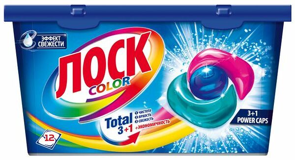 Капсулы для стирки Losk Power Caps Color, 12 шт
