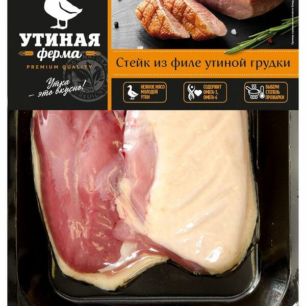 Стейк из филе утиной грудки Утиная Ферма охлажденный 600 г