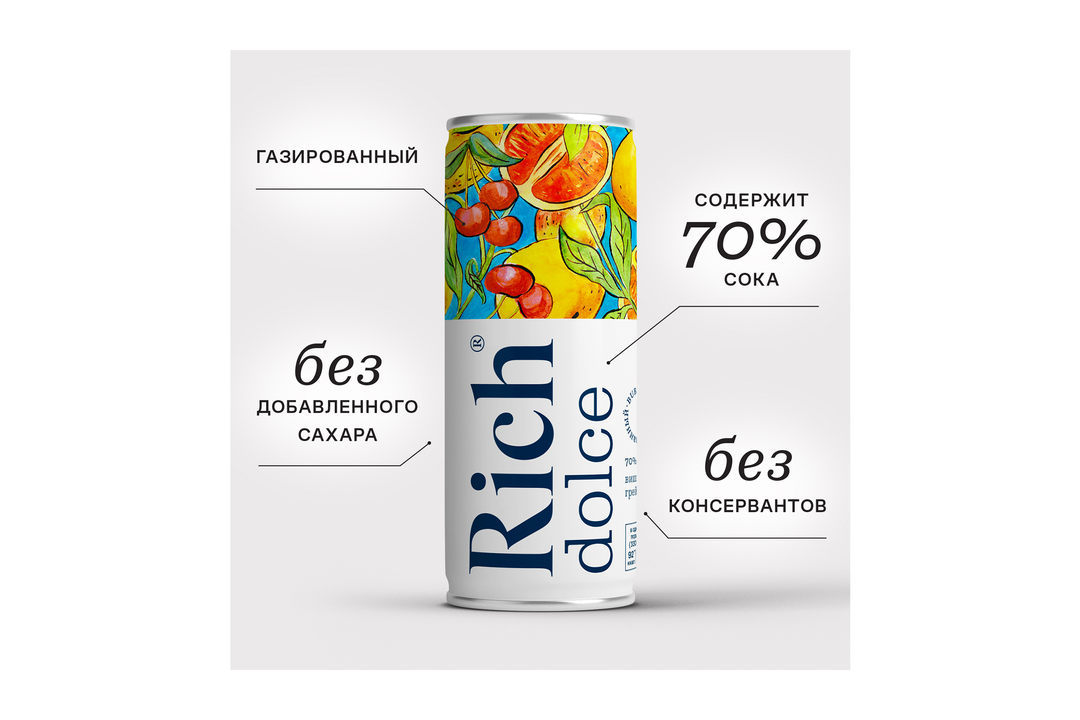 

Напиток сокосодержащий Rich Dolce Вишня-Грейпфрут 330 мл