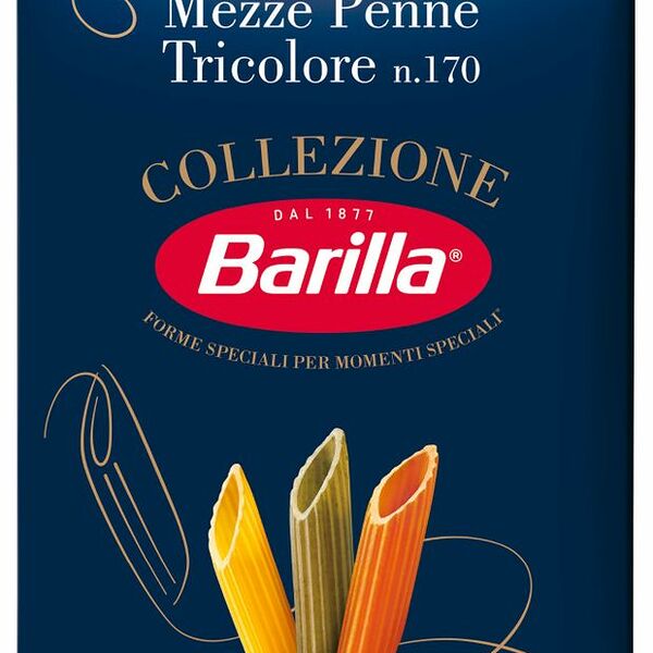Макароны Barilla Collezione Mezze Penne Tricolore перья с томатами и шпинатом 500г