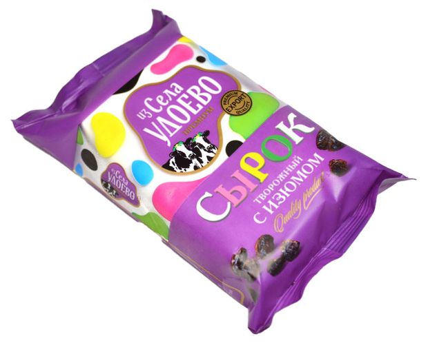 

Сырок творожный Из Села Удоево с изюмом 12%, без змж 100 г