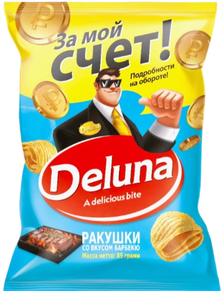 

Снеки кукурузные DeLuna ракушки Барбекю 85 г