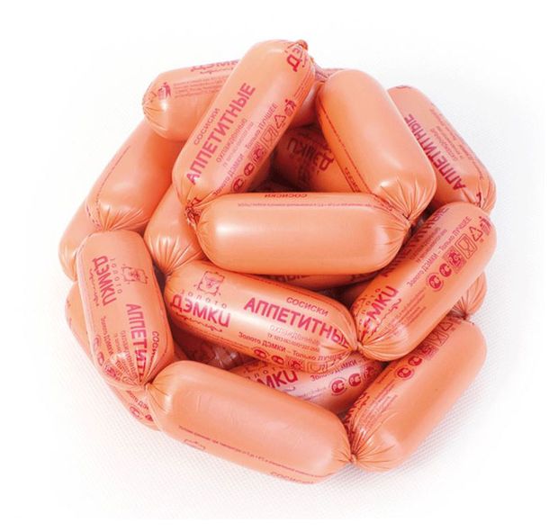 

Сосиски варёные Золото Дэмки Аппетитные категория Б 420г