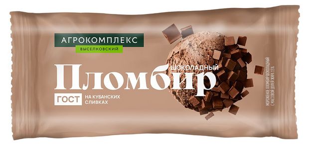 

Мороженое пломбир Агрокомплекс Выселковский шоколадный 15% БЗМЖ 400 г
