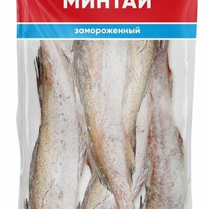 Минтай Красная цена замороженный непотрошеный без головы вес