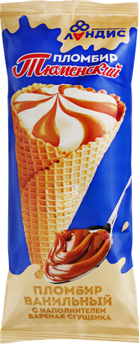 

Мороженое пломбир Тюменский пломбир Сгущенное молоко в сахарном рожке 15% 90 г