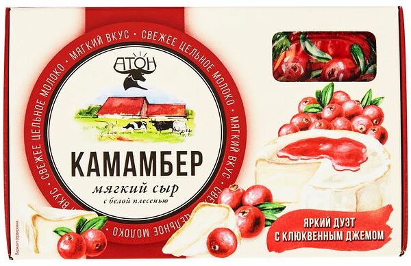 Сыр Камамбер Атон с плесенью и клюквенный джем , 100г