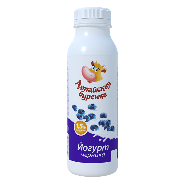 Йогурт питьевой Алтайская буренка черника 1,5%