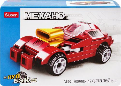 

Конструктор SLUBAN Машинка, инерционная, 47 деталей