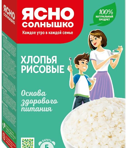 Хлопья Ясно солнышко Рисовые 375г