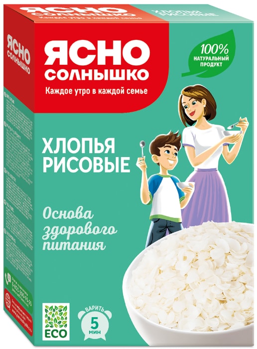 

Хлопья рисовые Ясно Солнышко 375 г