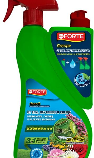 Спрей Bona Forte + концентрат от тли паутинного клеща и других 50 видов насекомых 750мл+250мл