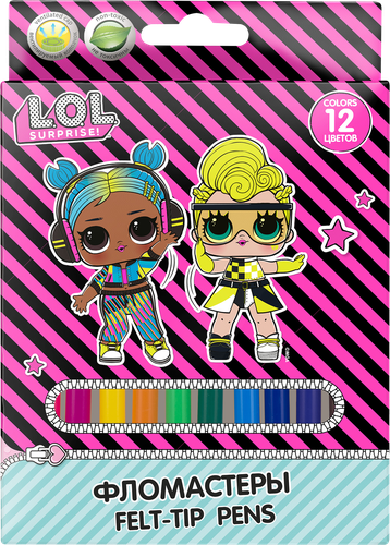 

Фломастеры Lol/My Little Pony/Moomin, 12 цветов, в ассортименте