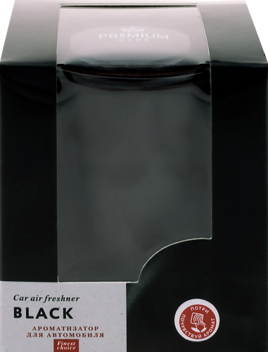 Ароматизатор автомобильный PREMIUM CLUB Prestige Black, на торпеду, Арт. 
10354
