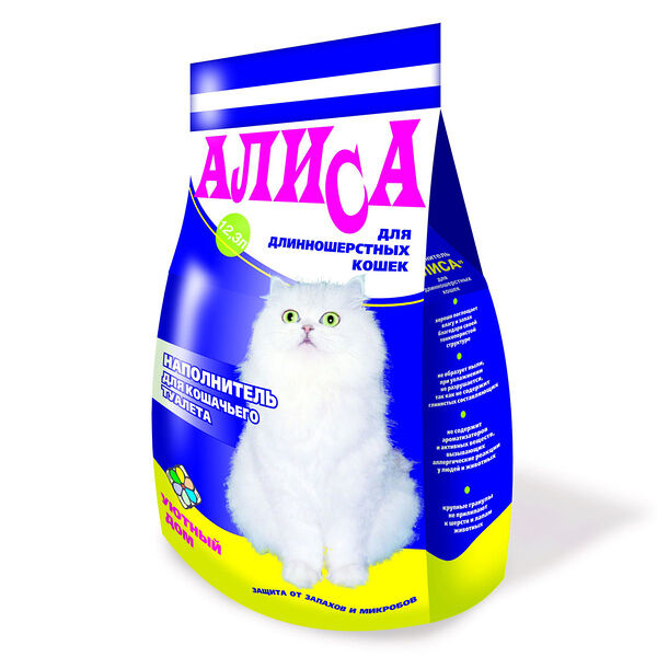 Наполнитель АЛИСА 12,3л для длиношерстных кошек