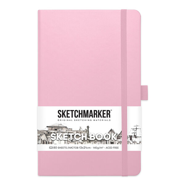 Скетчбук  Sketchmarker  13*21 см  140 г/м2  80л розовый  арт 2315003SM