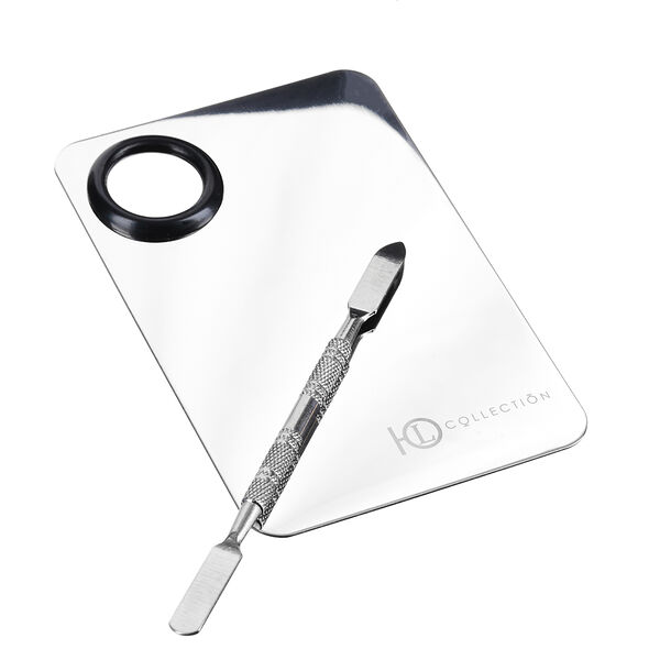 Юниlook палетка для смешивания косметических средств со шпателем, сталь, 11,5х7,5см