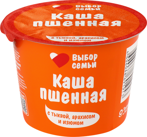 

Каша пшенная Выбор семьи с тыквой, арахисом и изюмом, 43 г