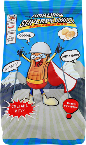 

Арахис Лента The Amazing Superpeanut, в хрустящей корочке со вкусом сметаны и лука