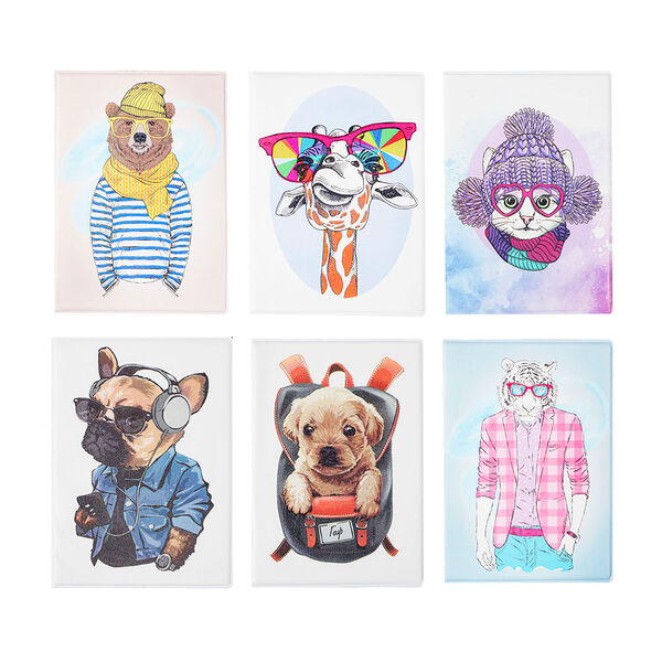 Юl обложка для паспорта с отд.для карт, пвх, 13,7х9,6см, 2-6 дизайнов, dc2018-2