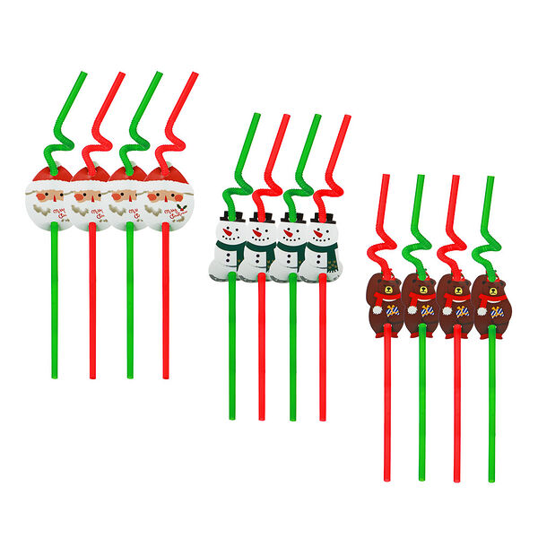 Сноу бум diy трубочки для напитков 12 шт, 27 см, набор трубочки и новогодний декор из картона