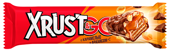 Вафельный батончик Xrust&Go с арахисом и карамелью 34г