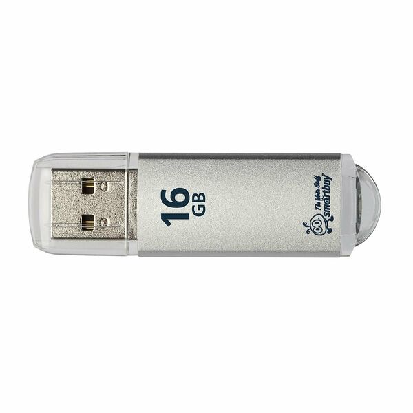 Флеш-память Smartbuy V-Cut, 16Gb, USB 2.0, сереб, SB16GBVC-S