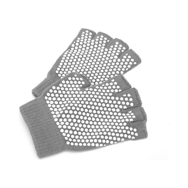 Перчатки противоскользящие для занятий йогой, серые арт SF 0207