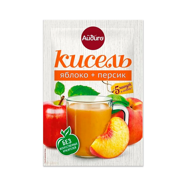 Кисель Айдиго яблоко и персик 30 г