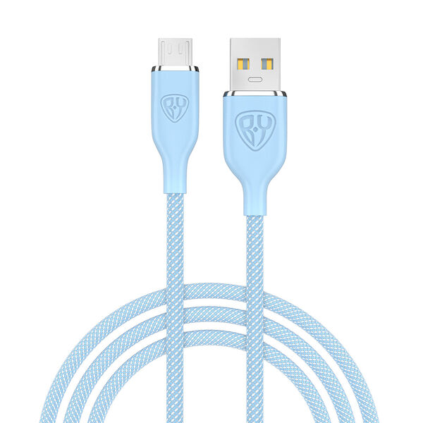 By кабель для зарядки elite micro usb, 3а, 1м, быстрая зарядка qc3.0, 100см, голубой