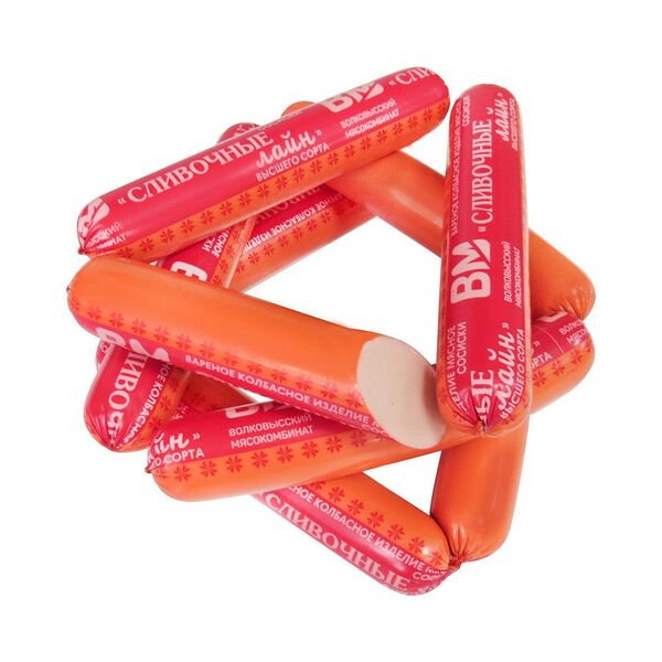 Изд вар колб мясн Сосиски Сливочные лайн в/с вес газ среда Волковысский МК