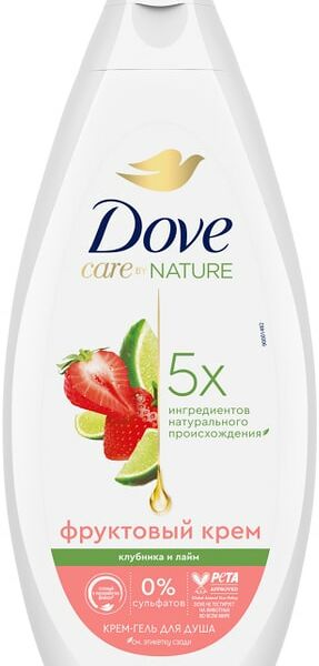 Крем-гель для душа Дав для всей семьи клубника и лайм 250мл