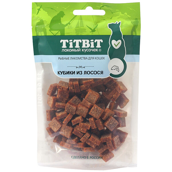 Лакомство для кошек TiTBiT Кубики из лосося