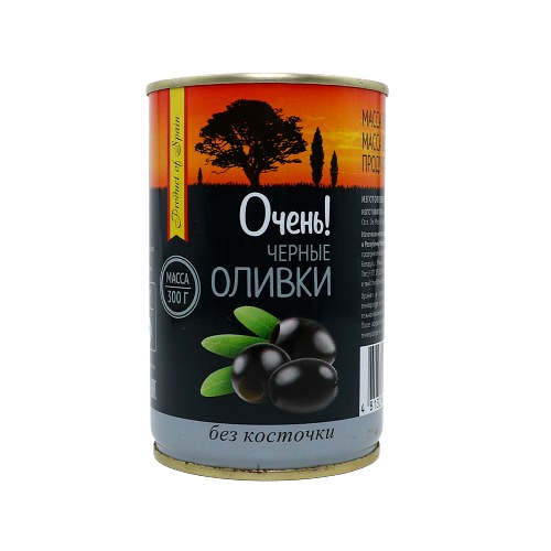 Оливки черные б/косточек Очень! 300г