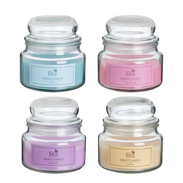 NEW GALAXY Cвеча ароматизированная Grace Candle 170 гр. ваниль, хлопок, лаванда, красные фрукты, в ассортименте
