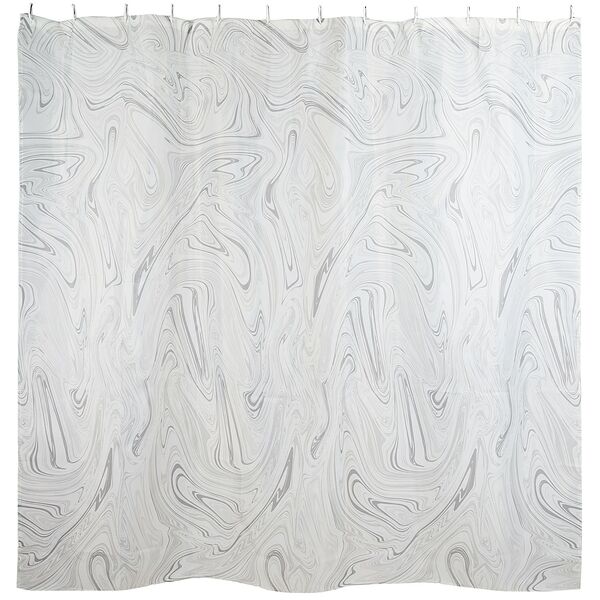 Штора для ванной комнаты Домовой Разводы, 180х180 см, серый, полиэстер