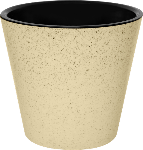 Горшок для цветов с дренажной вставкой IDILAND Pepper, d-16см, 1.6л, светло-бежевый флэк, Арт. 221606425/01