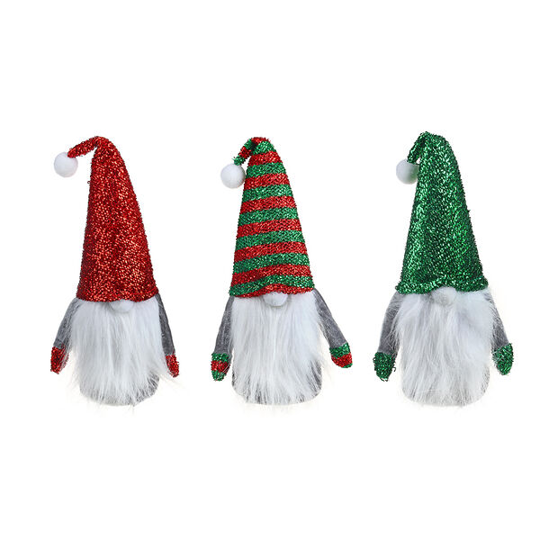 Сноу бум сувенир-фигура интерьерная мягкий гном, 12х26 см, полиэстер, 3 дизайна, в ассортименте