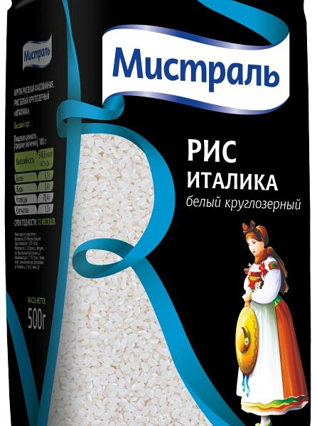 Рис Мистраль Италика белый круглозерный 500г